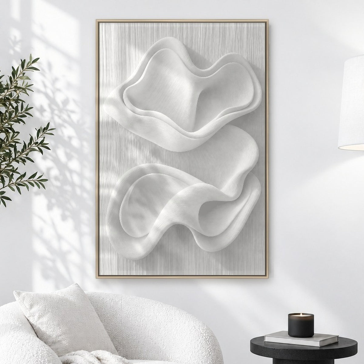 Sculpted White Wave Relief II