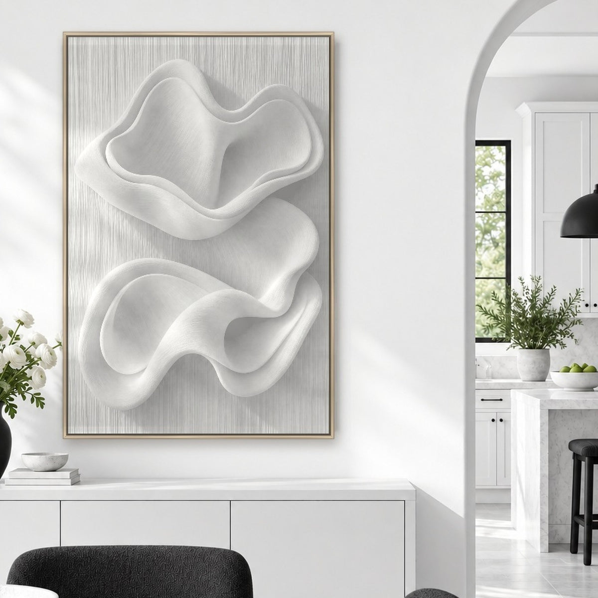 Sculpted White Wave Relief II