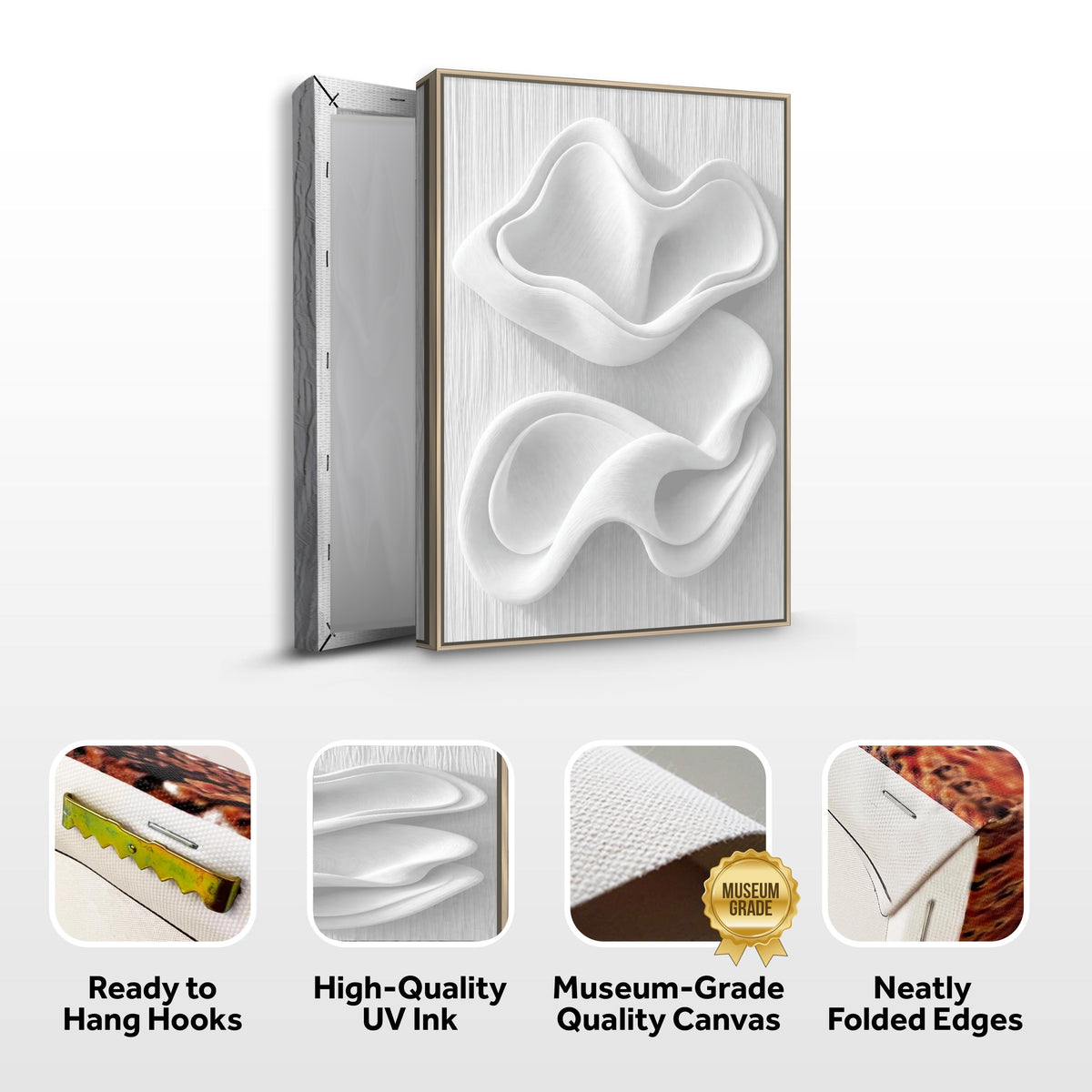 Sculpted White Wave Relief II