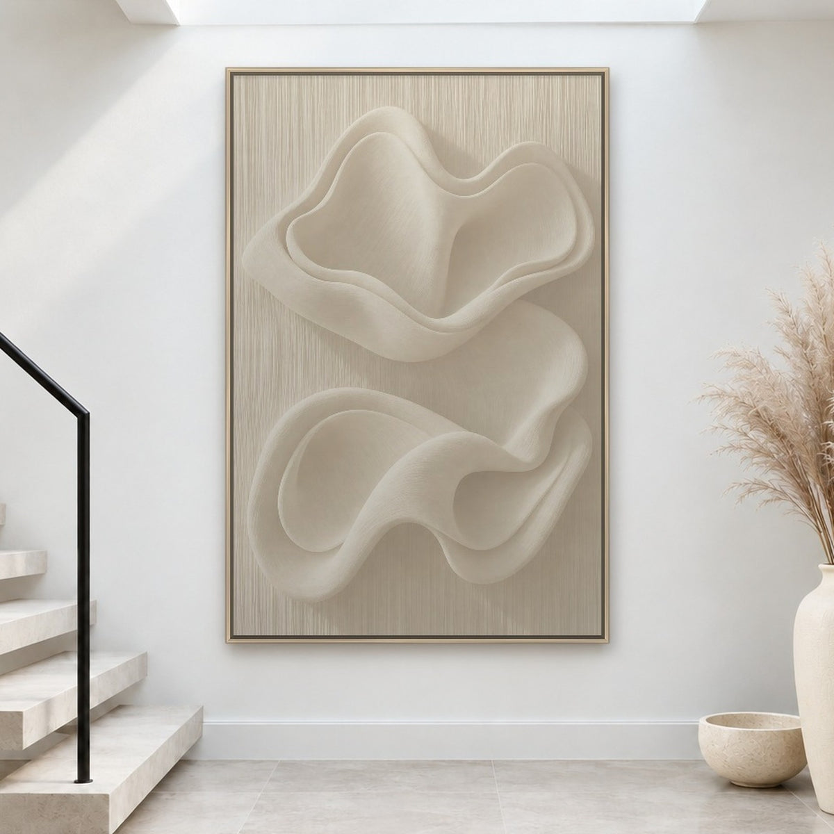 Sculpted Ivory Wave Relief