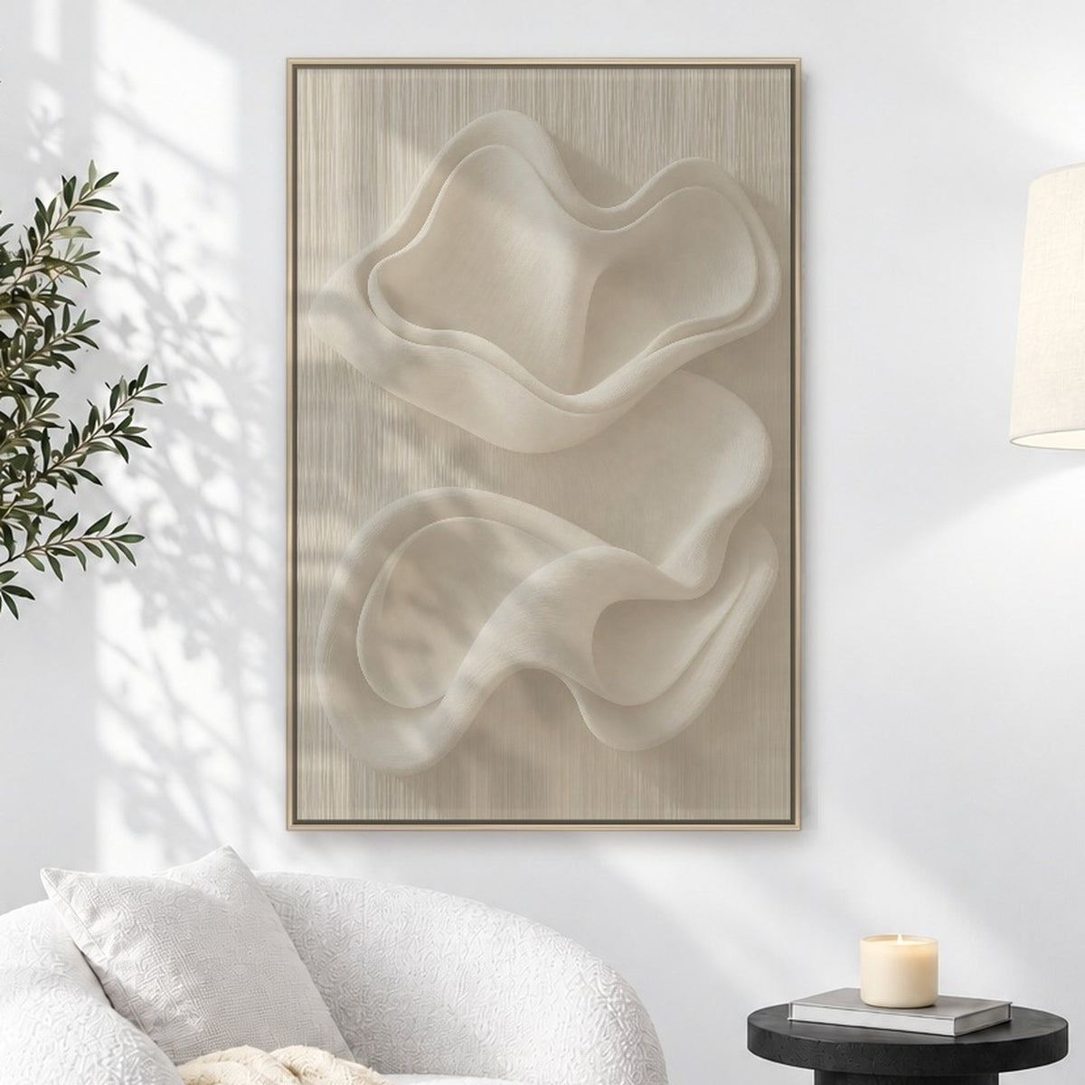 Sculpted Ivory Wave Relief