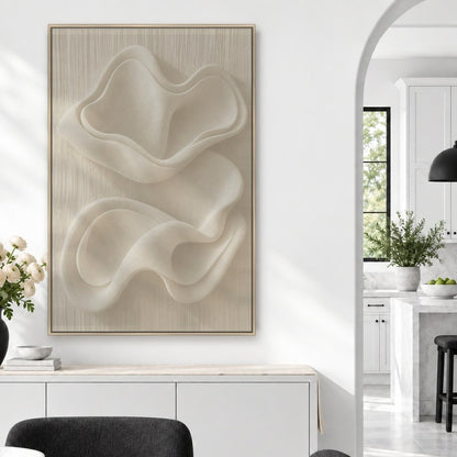 Sculpted Ivory Wave Relief