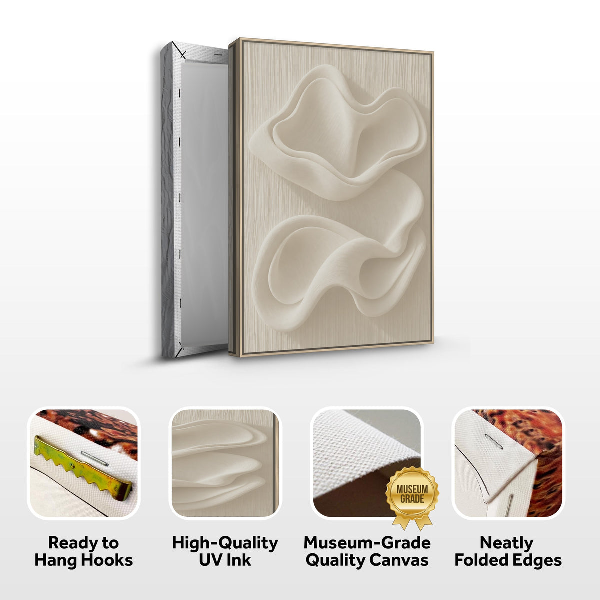 Sculpted Ivory Wave Relief