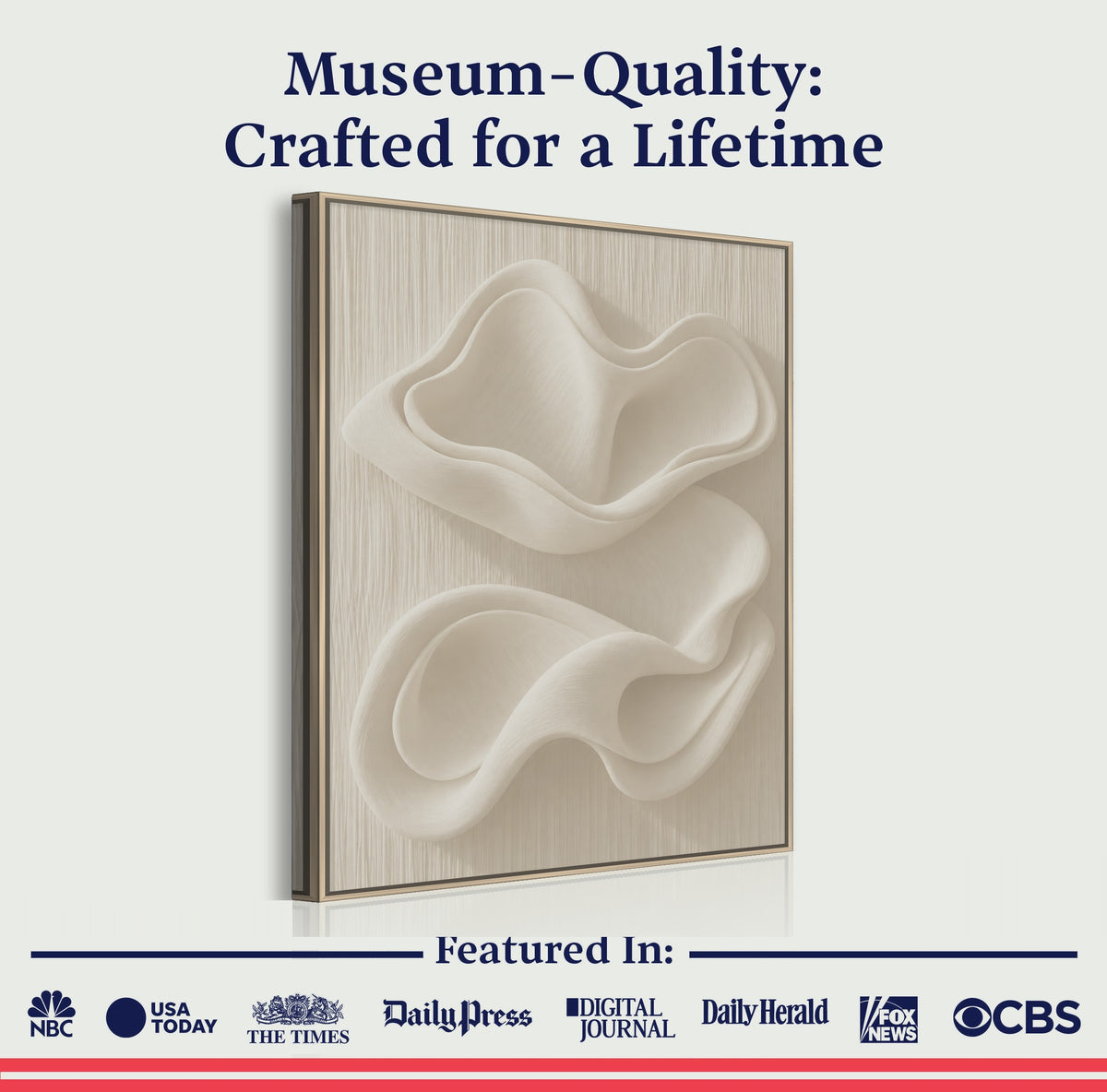 Sculpted Ivory Wave Relief