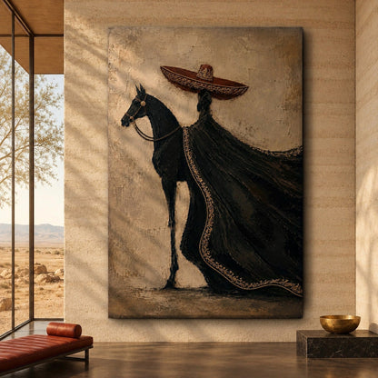 The Proud Charro's Black Horse