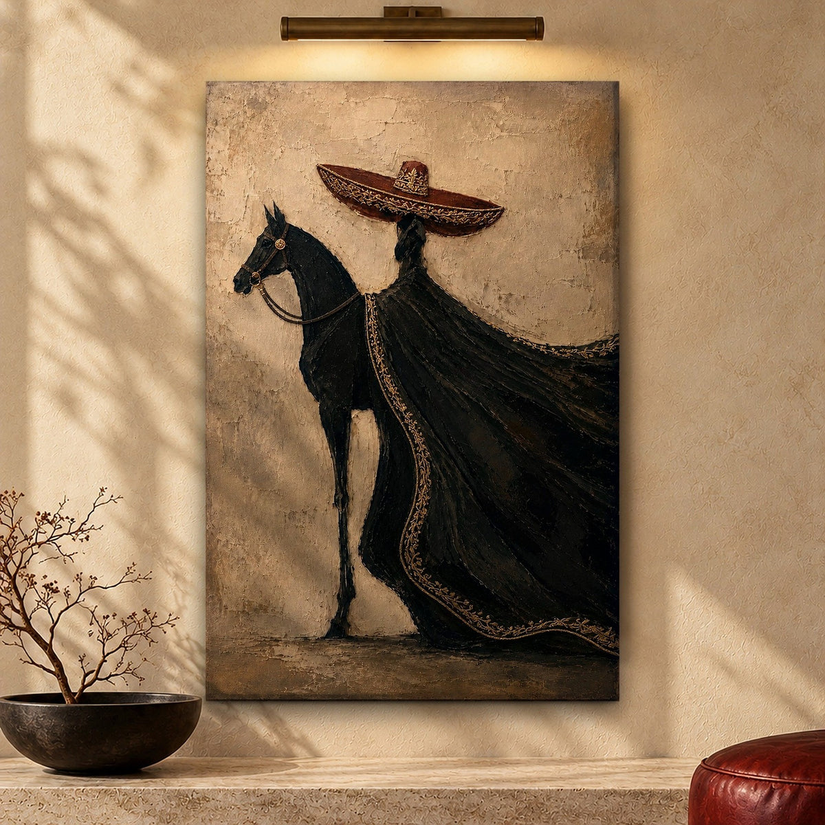 The Proud Charro's Black Horse
