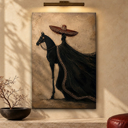 The Proud Charro's Black Horse