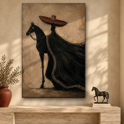 The Proud Charro's Black Horse