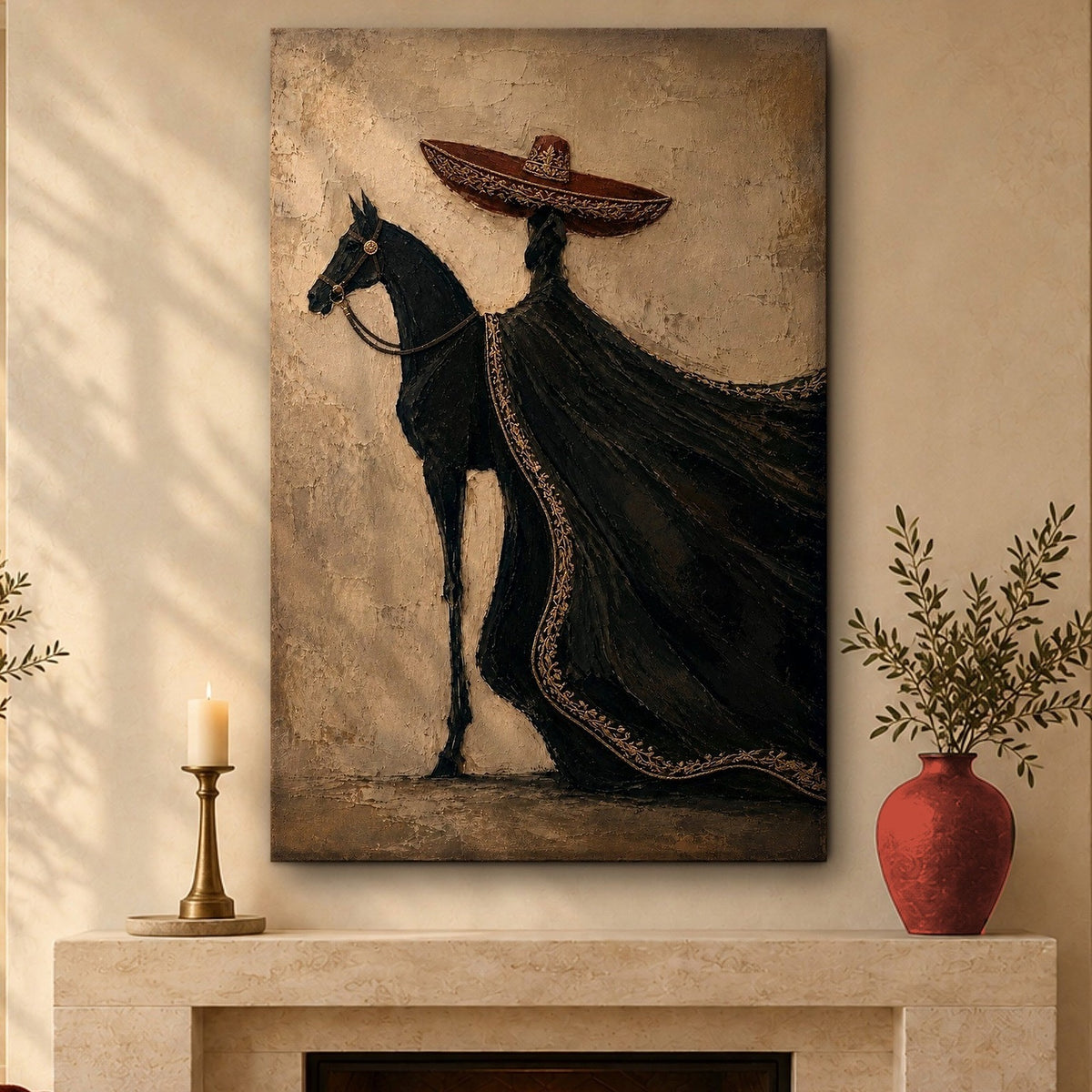 The Proud Charro's Black Horse