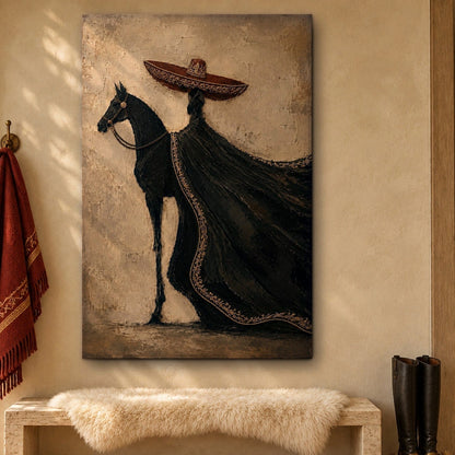 The Proud Charro's Black Horse