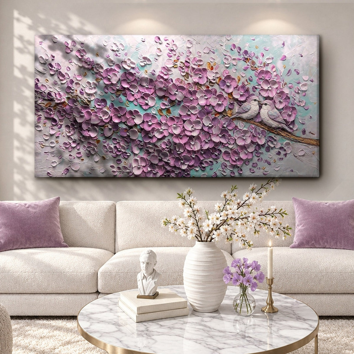 Two Lovebirds in Spring Bloom