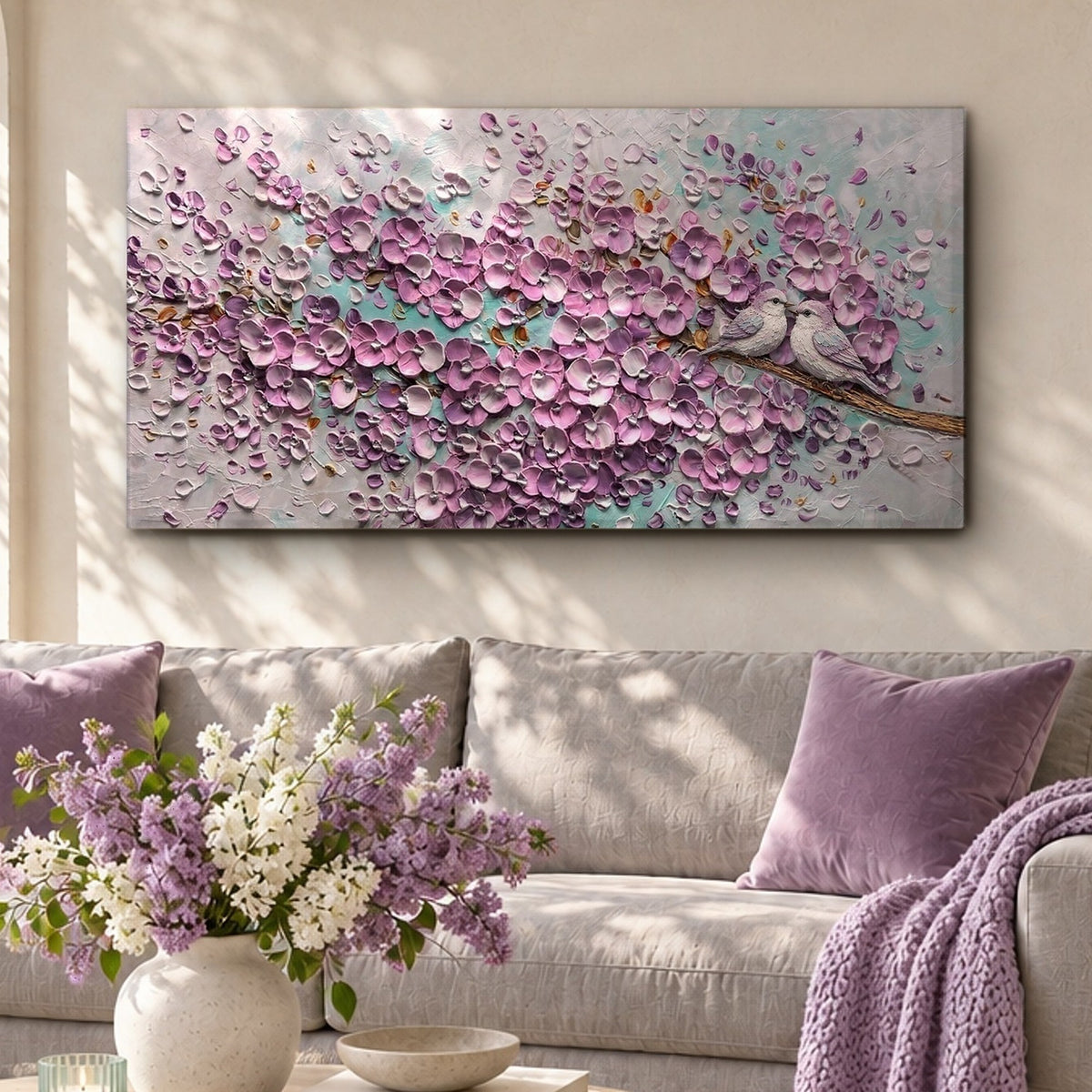 Two Lovebirds in Spring Bloom