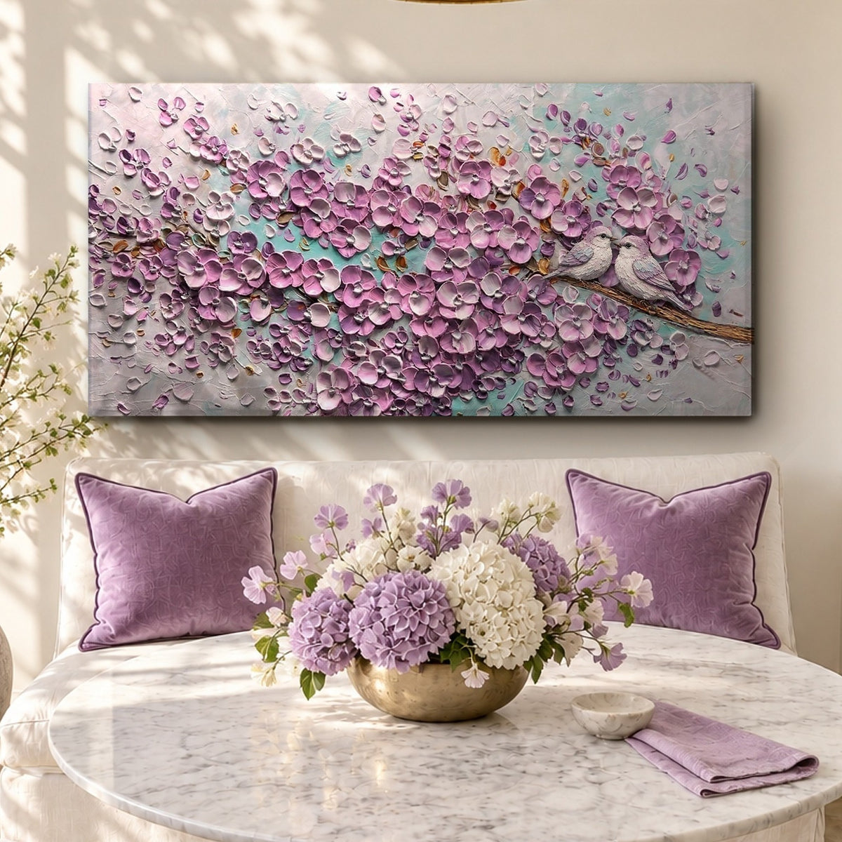 Two Lovebirds in Spring Bloom
