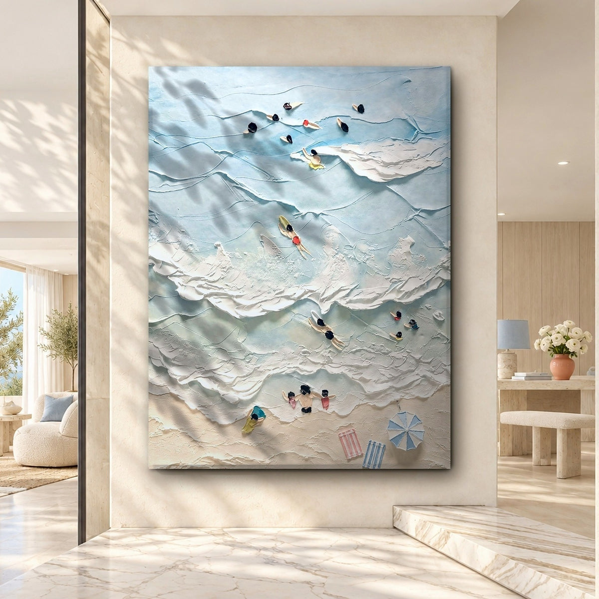 Summer Swimmers on the Shoreline
