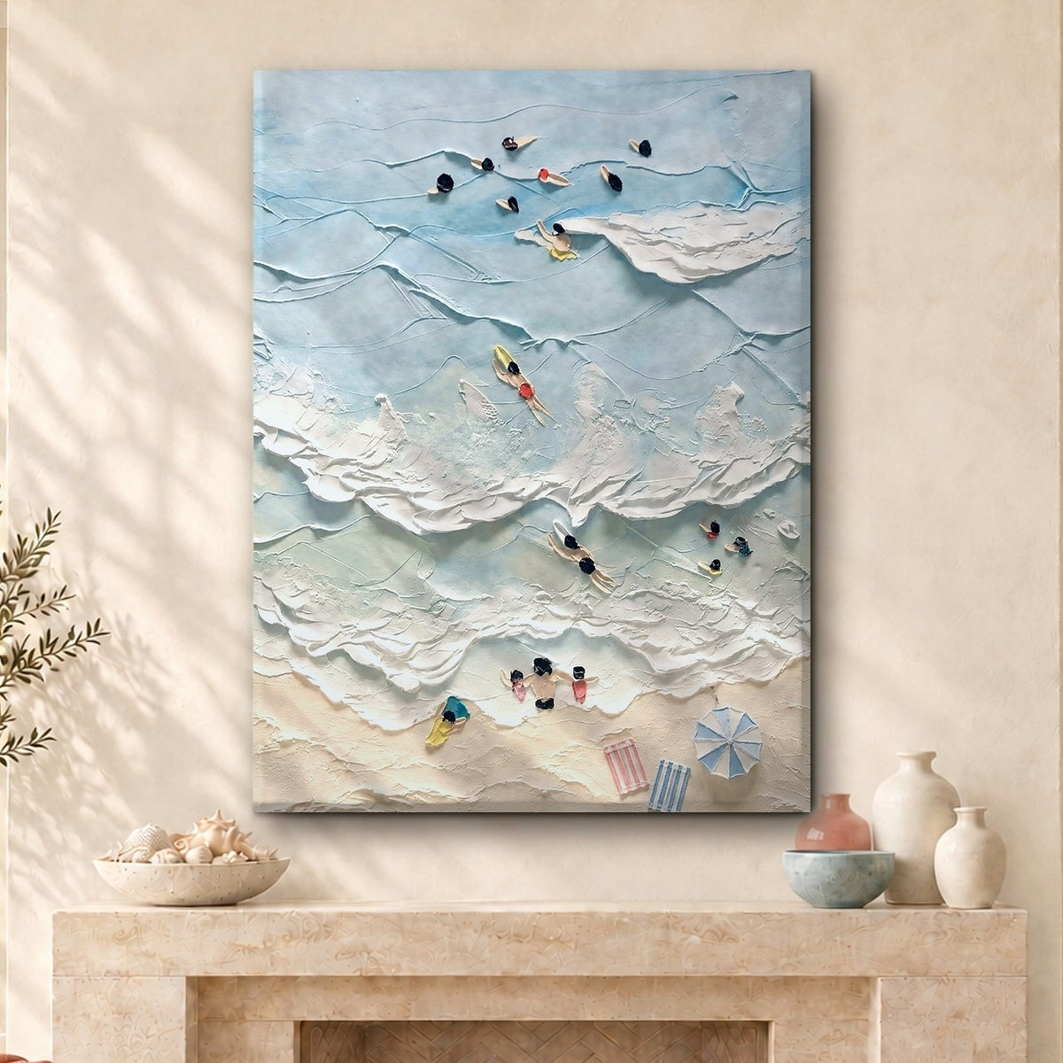 Summer Swimmers on the Shoreline