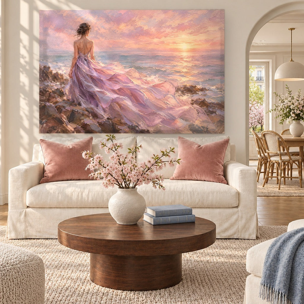 Lilac Gown at the Sea