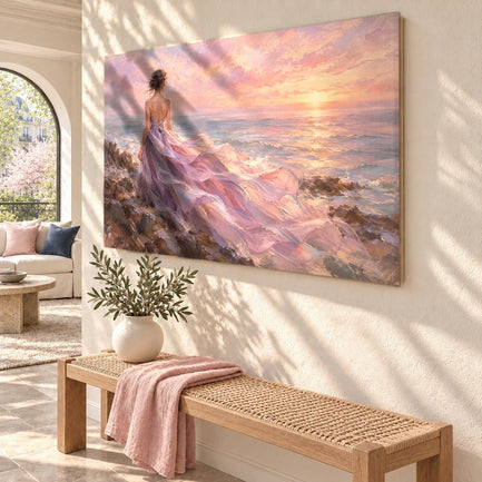Lilac Gown at the Sea