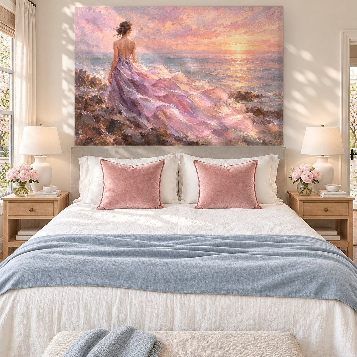 Lilac Gown at the Sea