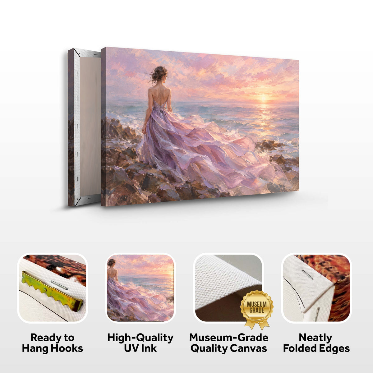 Lilac Gown at the Sea