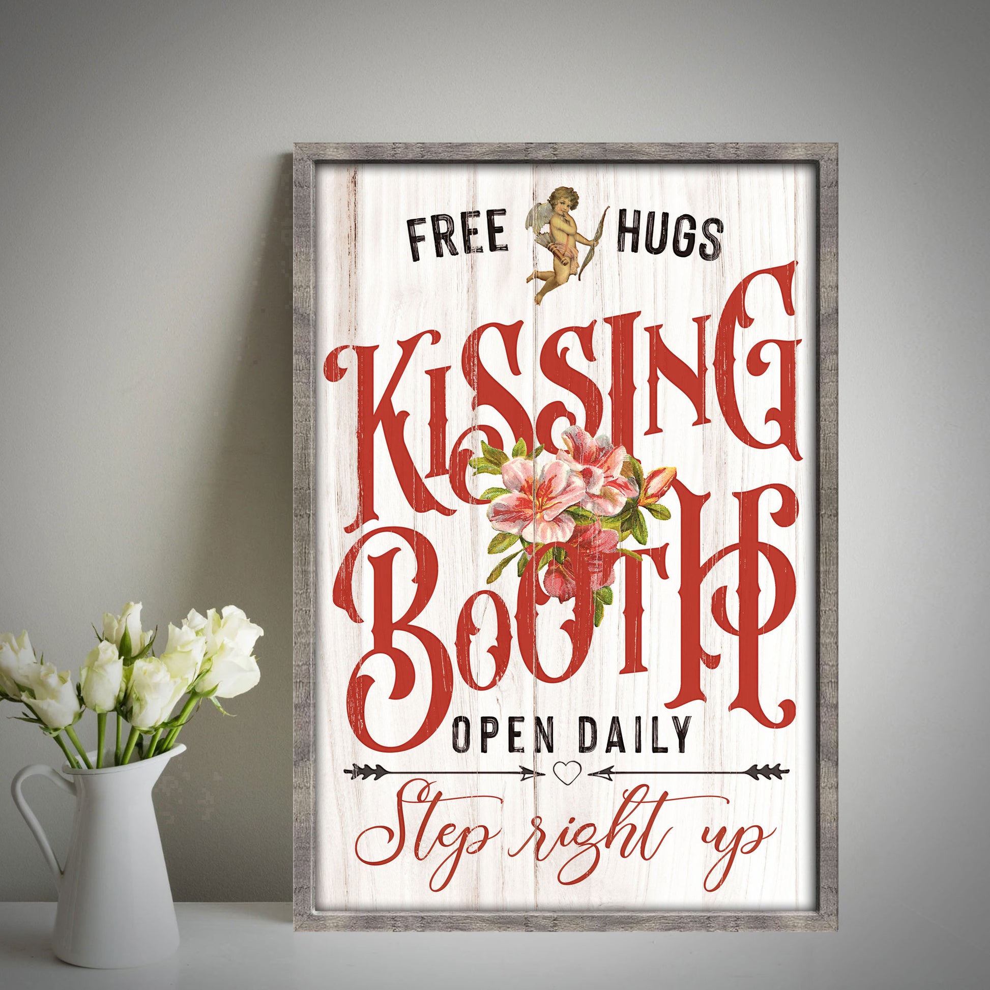 Valentines Day Kissing Booth Sign Style 1 - Image by Tailored Canvases