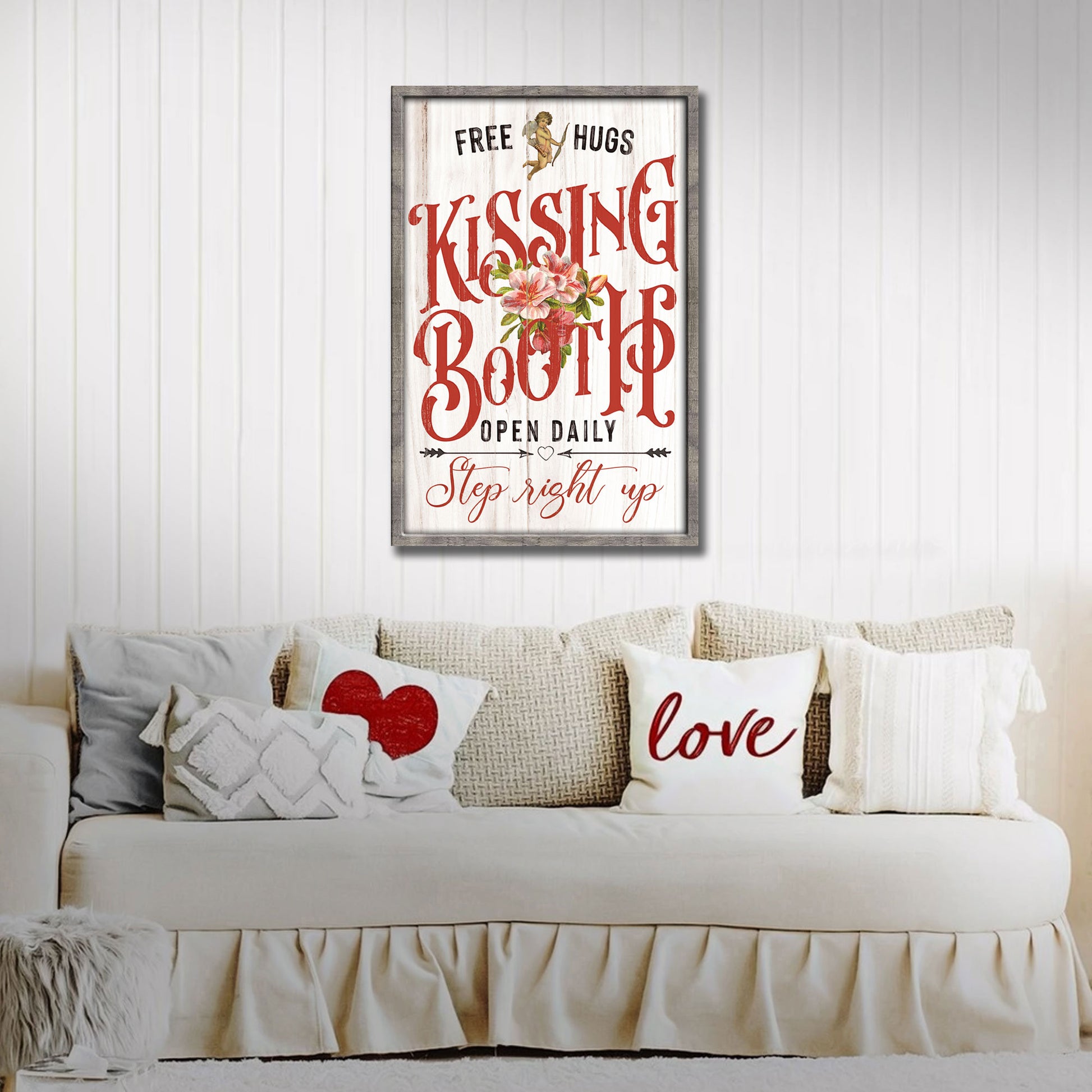 Valentines Day Kissing Booth Sign Style 2 - Image by Tailored Canvases