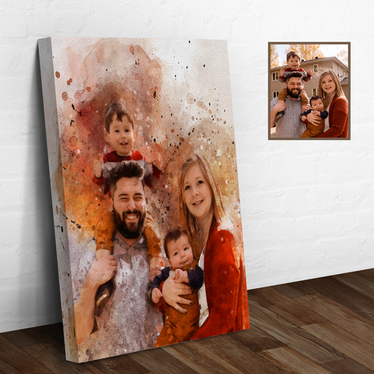 Family Watercolor Portrait Sign