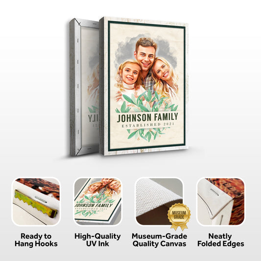 Photo To Cartoon Family Portrait Sign