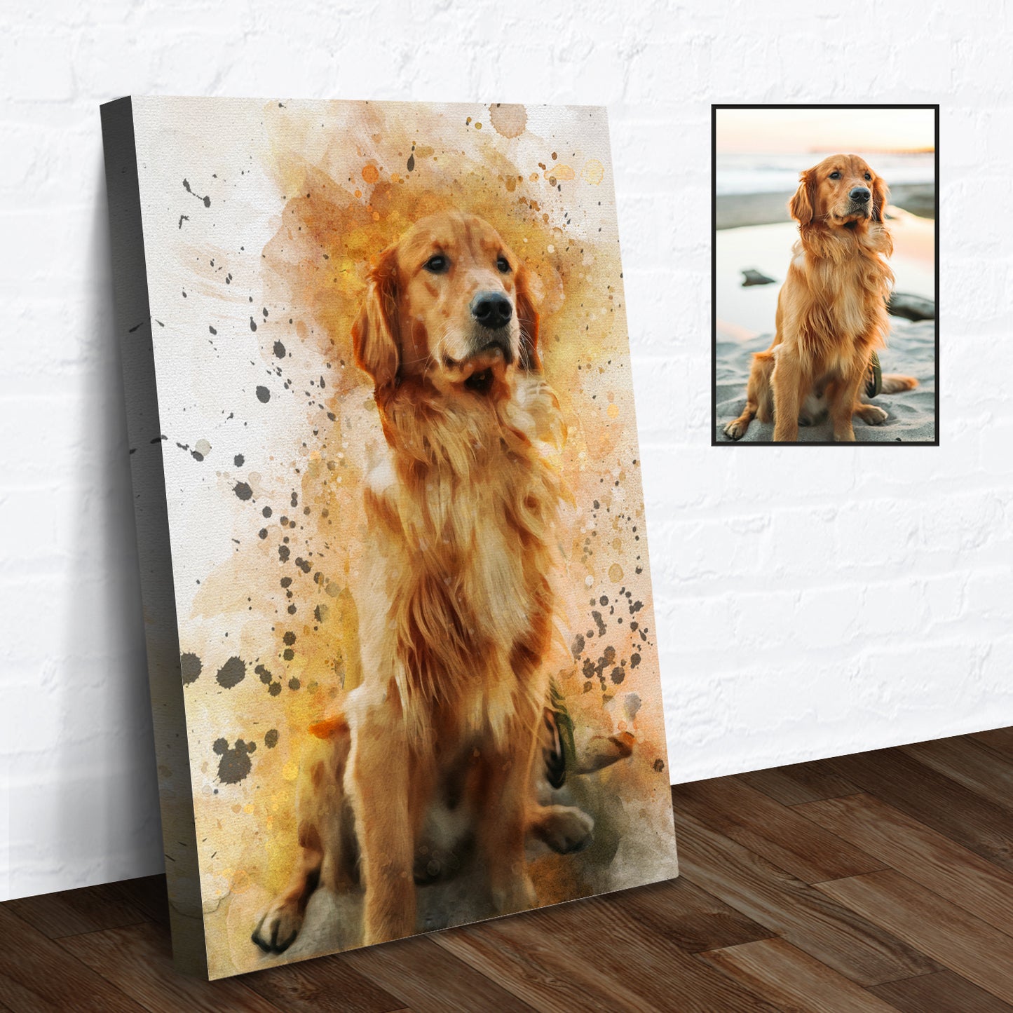 Pet Watercolor Portrait Custom Wall Art  - Image by Tailored Canvases