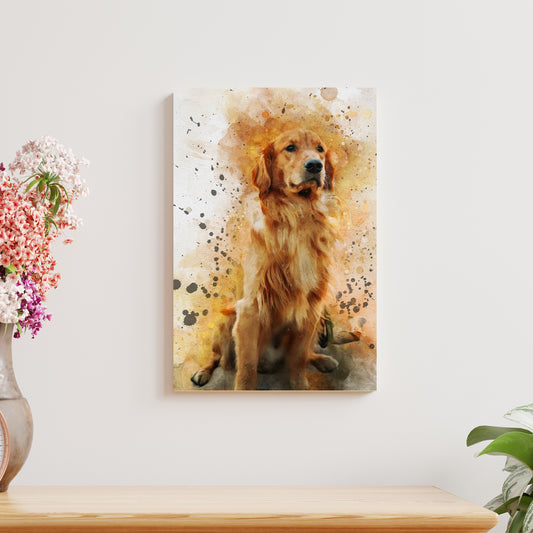 Pet Watercolor Portrait Custom Wall Art - Image by Tailored Canvases