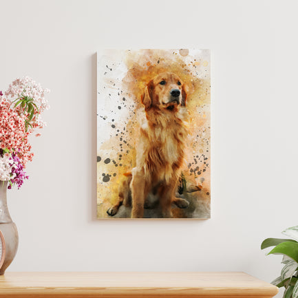 Pet Watercolor Portrait Custom Wall Art  - Image by Tailored Canvases