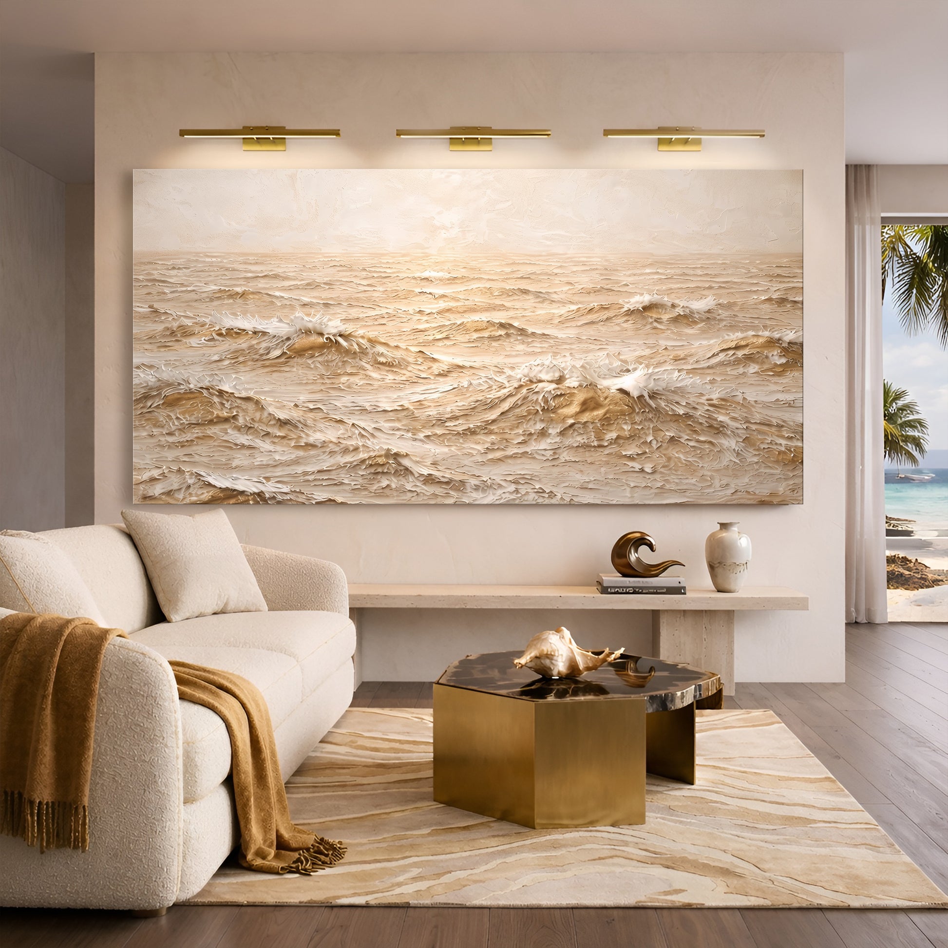 Warm Ocean - Cream and Soft Gold