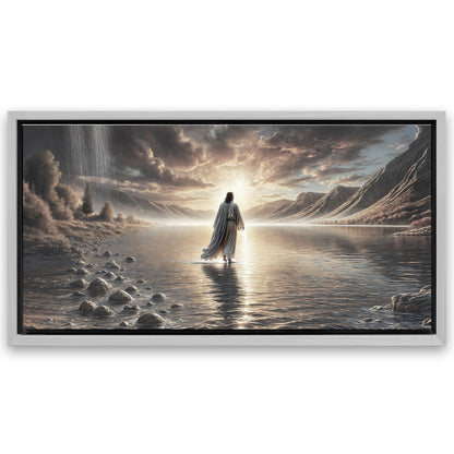 Save 33% When You Add A Frame To Your 48x24 Walking on Water - Faith Wall Art II Canvas Now