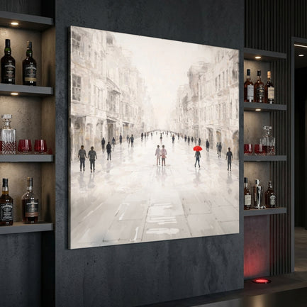 White Impasto Cityscape