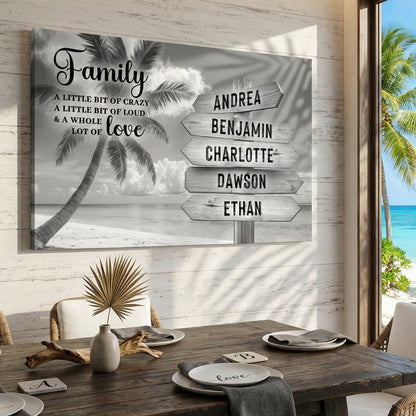 Family Whole Lot Of Love Grey Tropical Ocean Wall Sign