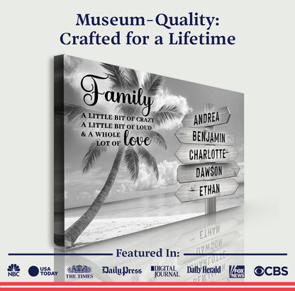 Family Whole Lot Of Love Grey Tropical Ocean Wall Sign
