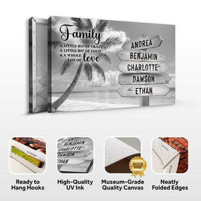 Family Whole Lot Of Love Grey Tropical Ocean Wall Sign