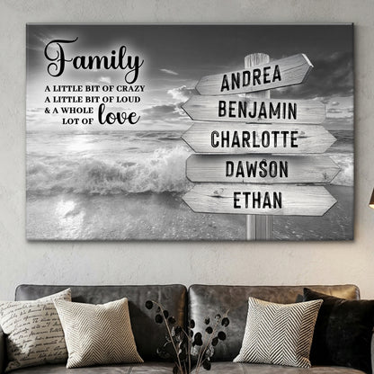 Family Whole Lot Of Love Grey Ocean Sunset Wall Sign