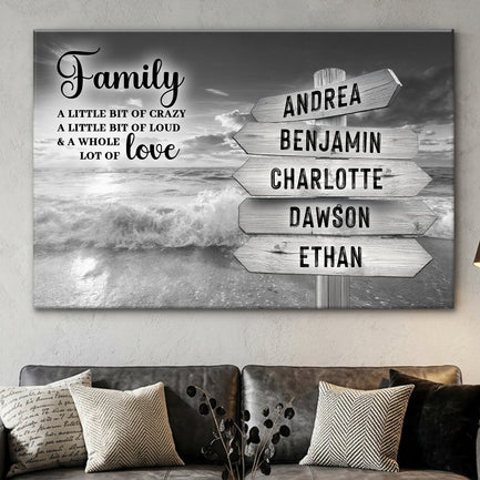 Family Whole Lot Of Love Grey Ocean Sunset Wall Sign