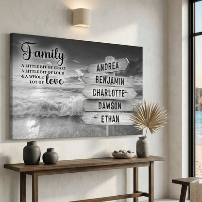 Family Whole Lot Of Love Grey Ocean Sunset Wall Sign