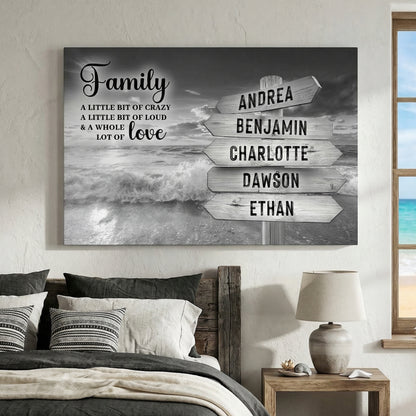 Family Whole Lot Of Love Grey Ocean Sunset Wall Sign