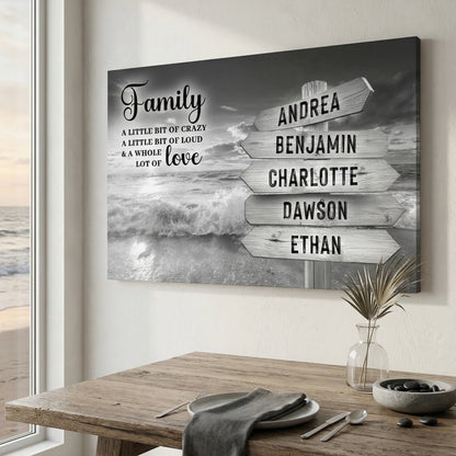 Family Whole Lot Of Love Grey Ocean Sunset Wall Sign
