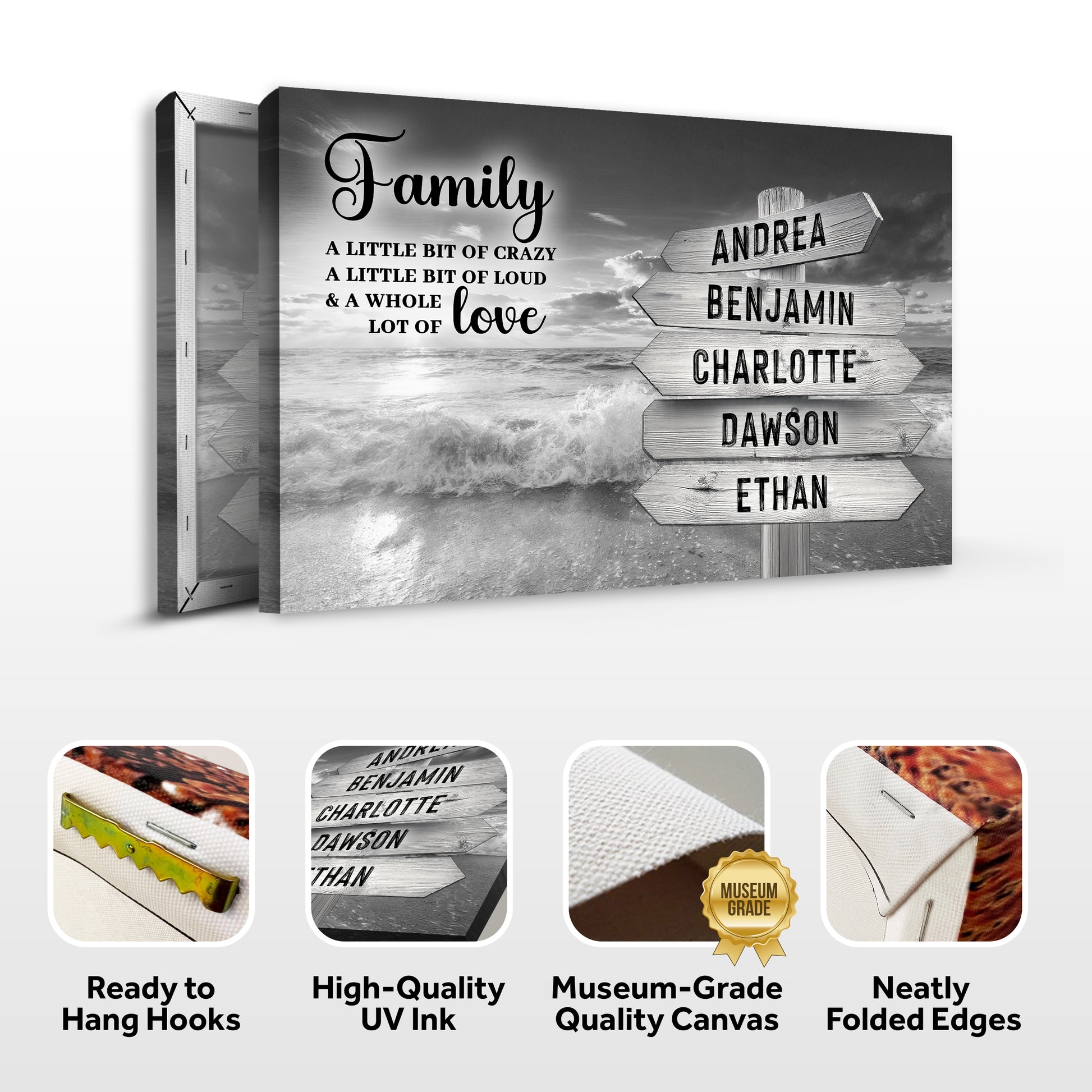 Family Whole Lot Of Love Grey Ocean Sunset Wall Sign