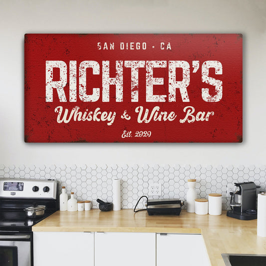 Whiskey and Wine Bar Sign Style 4 - Image by Tailored Canvases