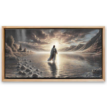 Save 33% When You Add A Frame To Your 48x24 Walking on Water - Faith Wall Art II Canvas Now