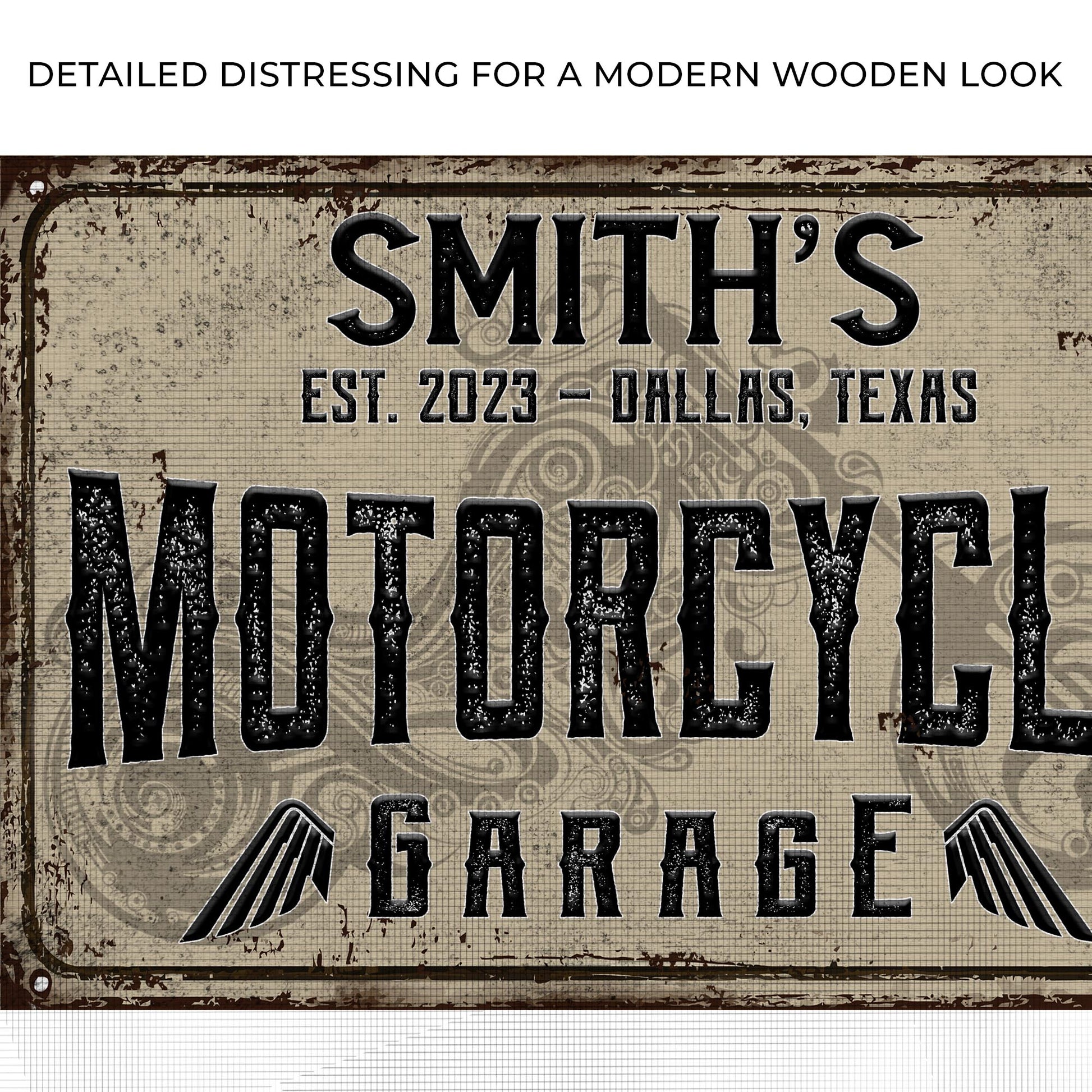 Motorcycle Garage Sign Zoom - Image by Tailored Canvases