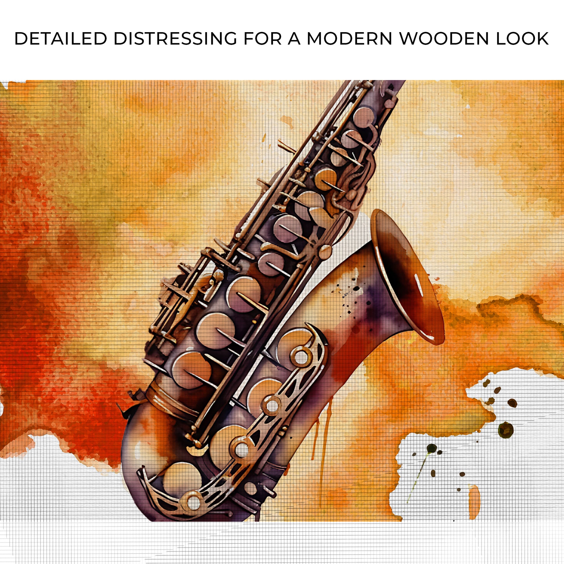 Saxophone Watercolor Canvas Wall Art Zoom - Image by Tailored Canvases