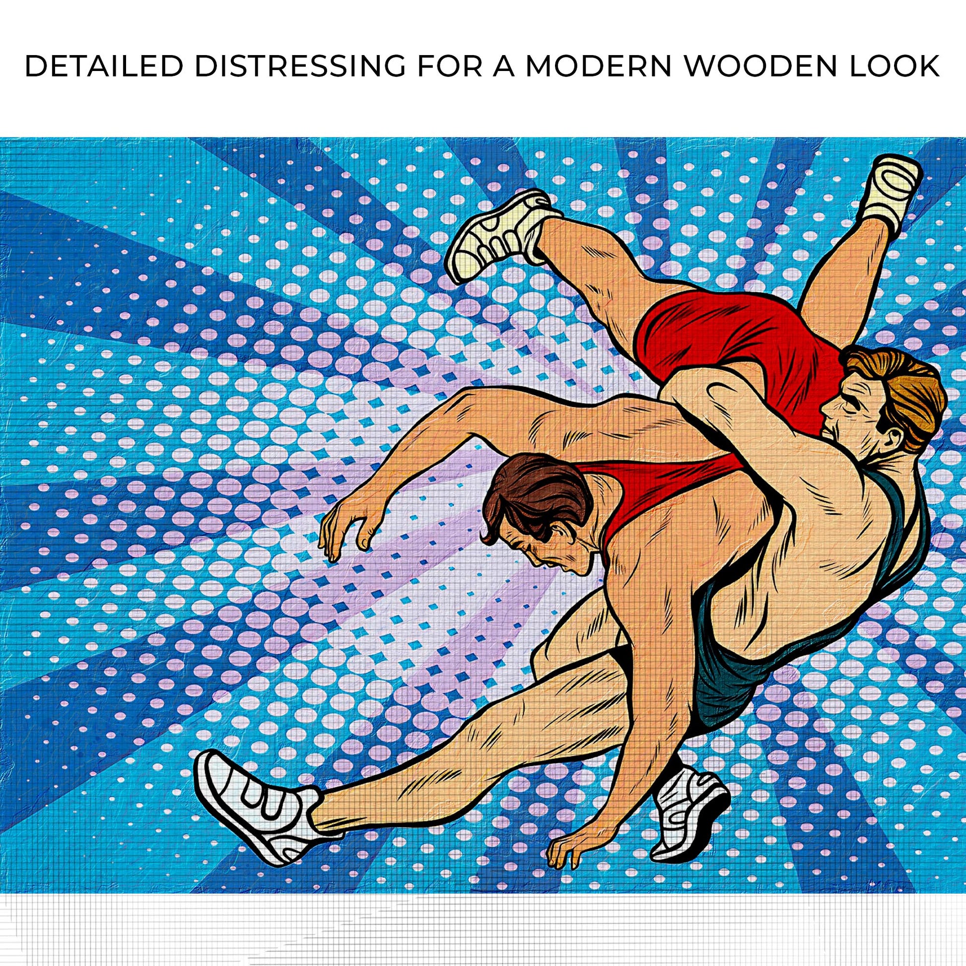 Wrestling Comic Style Canvas Wall Art Zoom - Image by Tailored Canvases