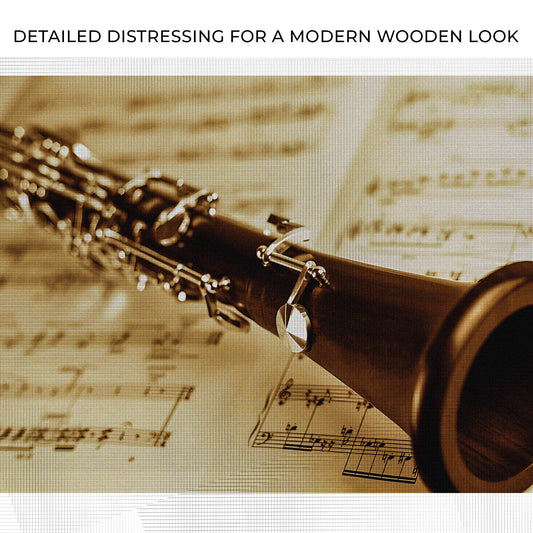 Clarinet Sepia Canvas Wall Art