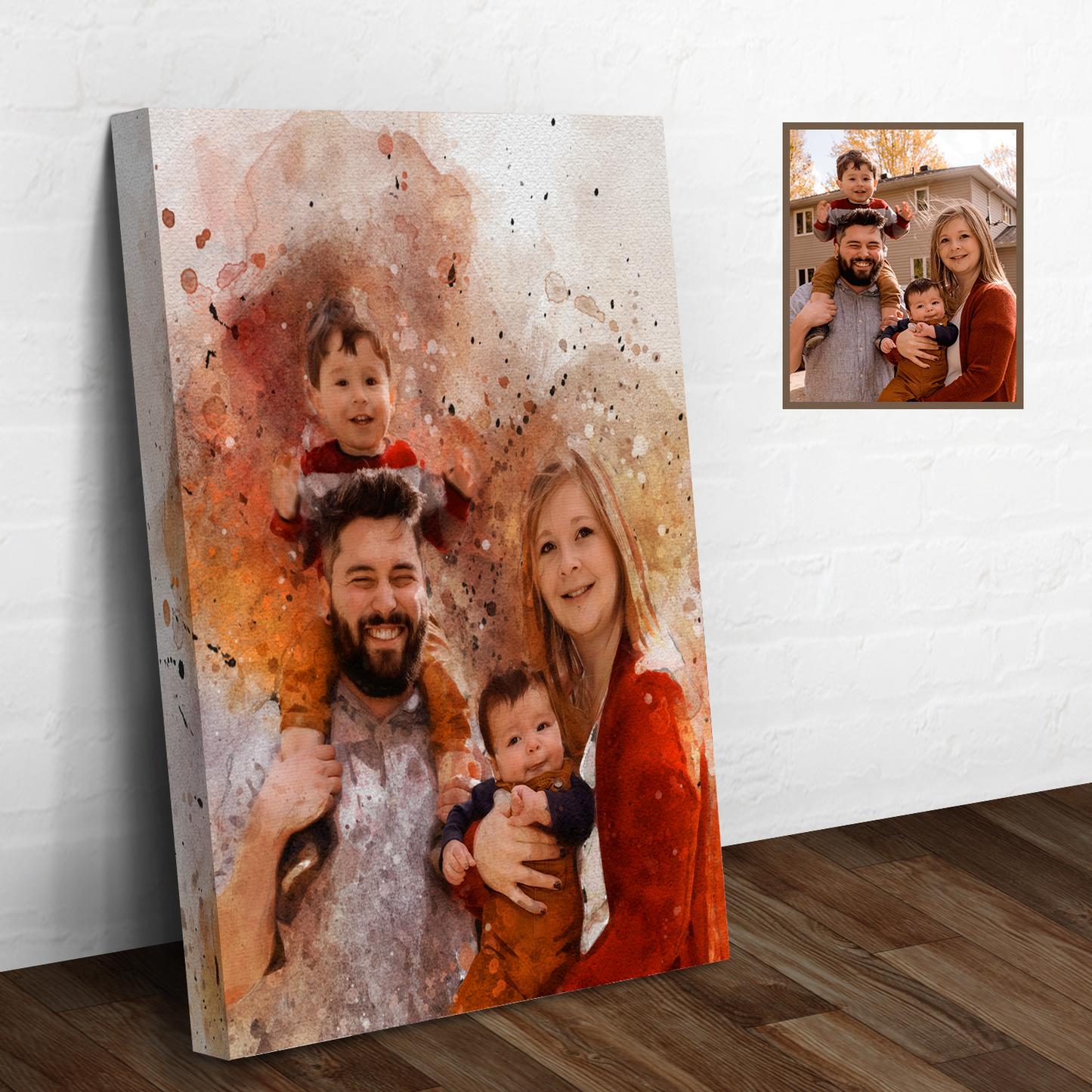 Family Watercolor Portrait Sign (Free Shipping)