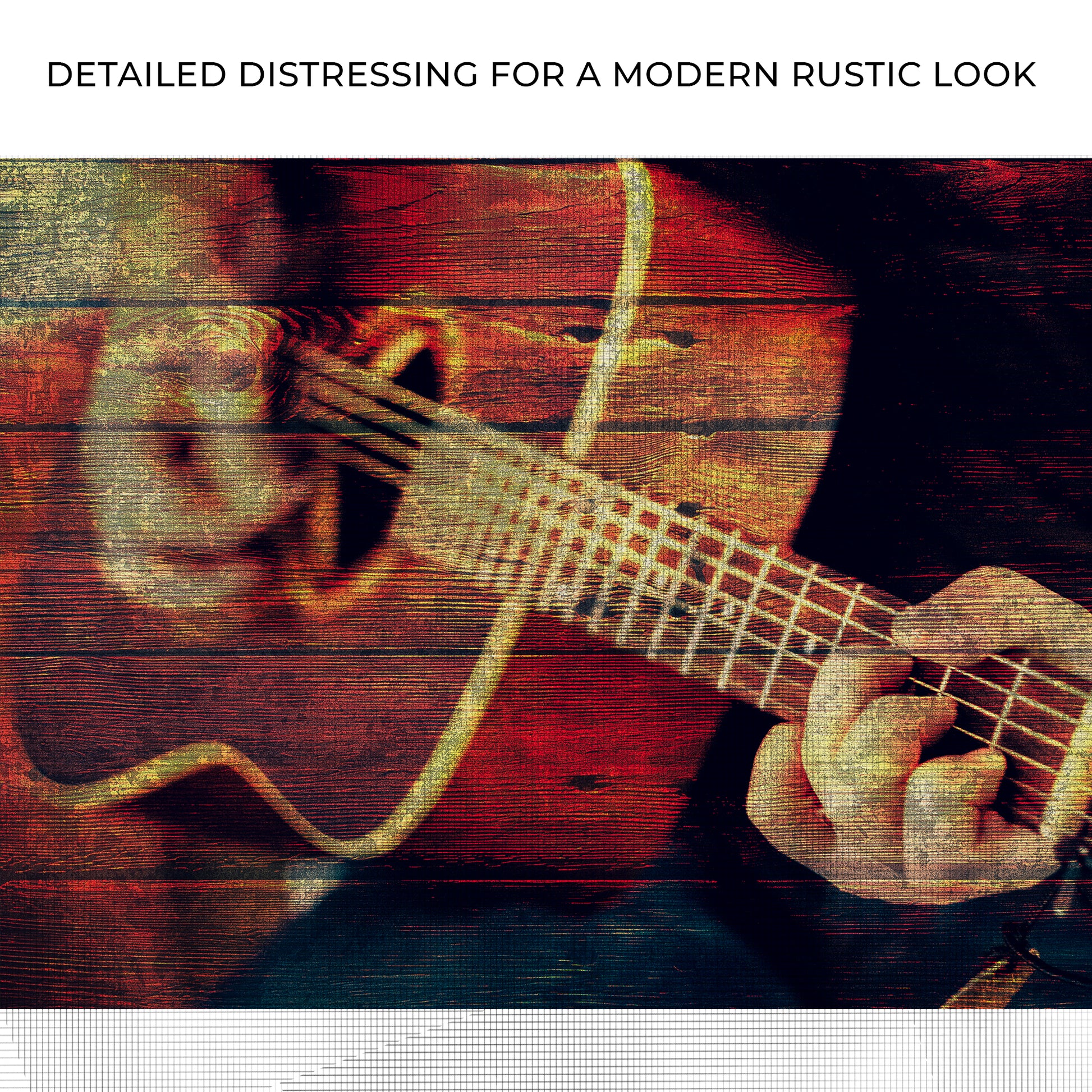 Guitar Grunge Canvas Wall Art Zoom - Image by Tailored Canvases